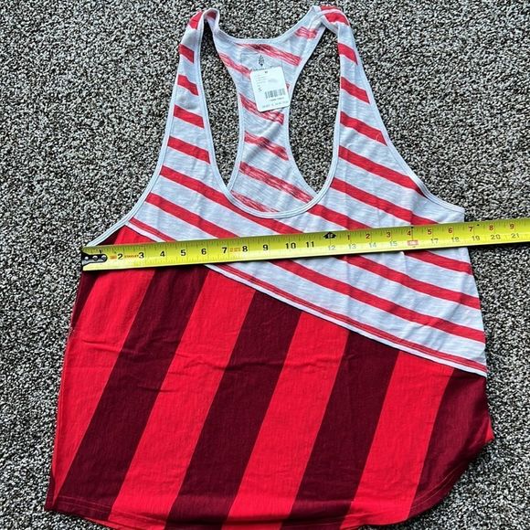 Free People Red and White‎ Striped Tank Top - Picture 4 of 11